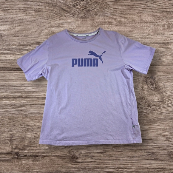 ⭐️Puma Purple Short Sleeve Tee Classic Athletic Design Size L - Picture 1 of 5